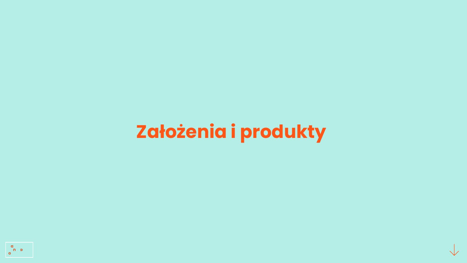 Slajd 4: Założenia i produkty